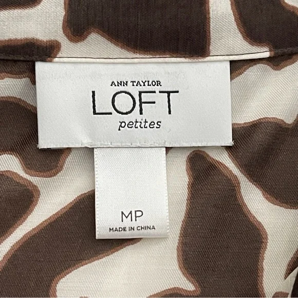 Ann Taylor Loft Top Sleeveless Giraffe Print Size Petite MP - Picture 11 of 12